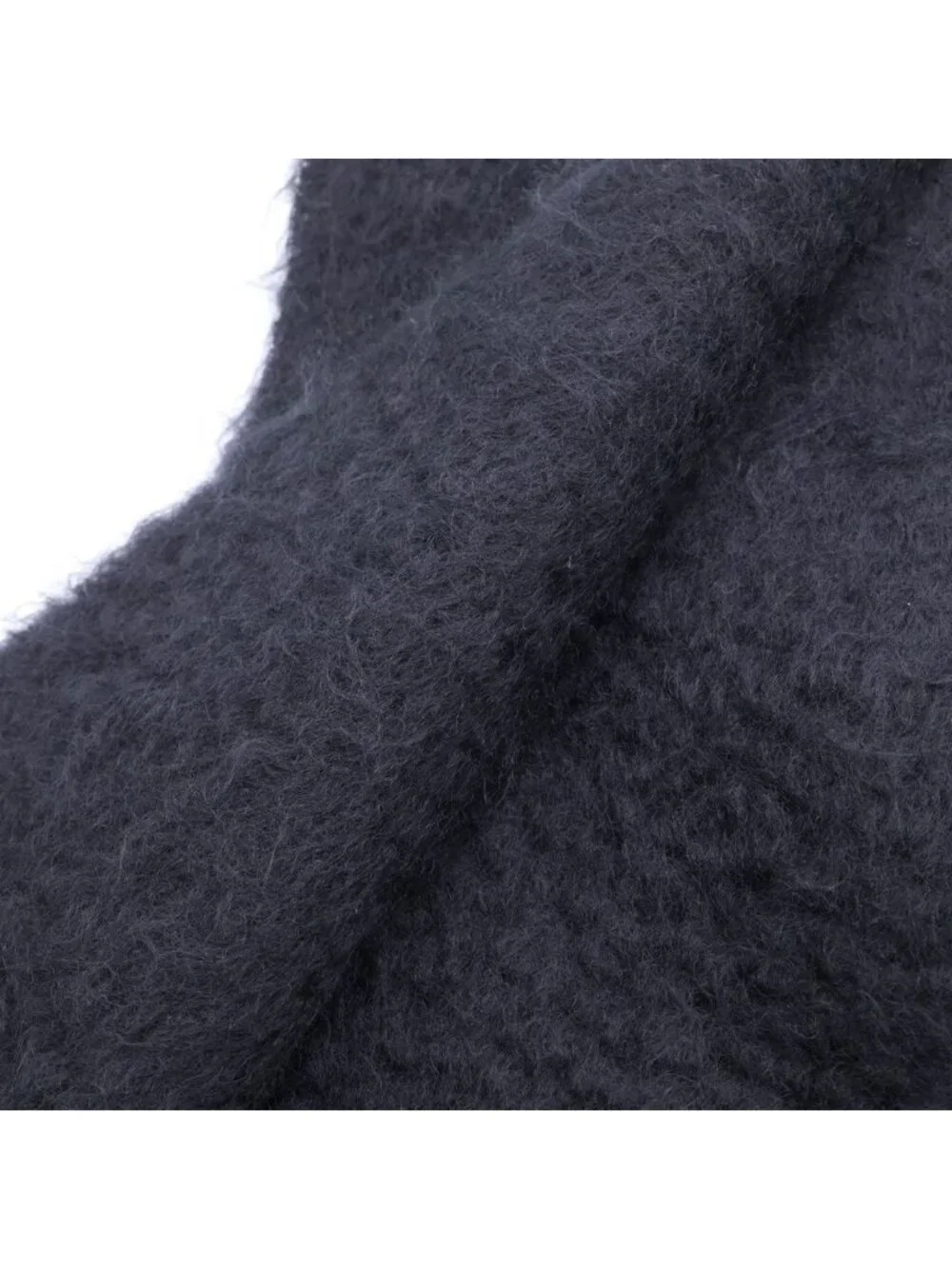 Loewe Anagram Fringe Scarf Wool Mohair Black